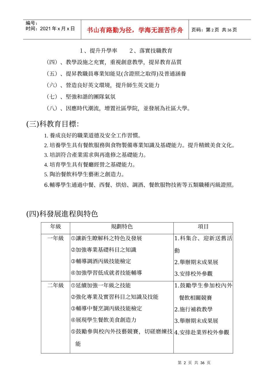 协志工商餐饮管理科课程辅导手册_第2页