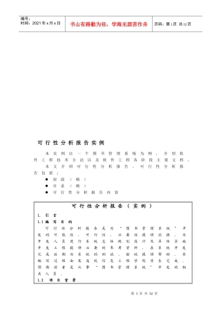 可行性分析报告实例