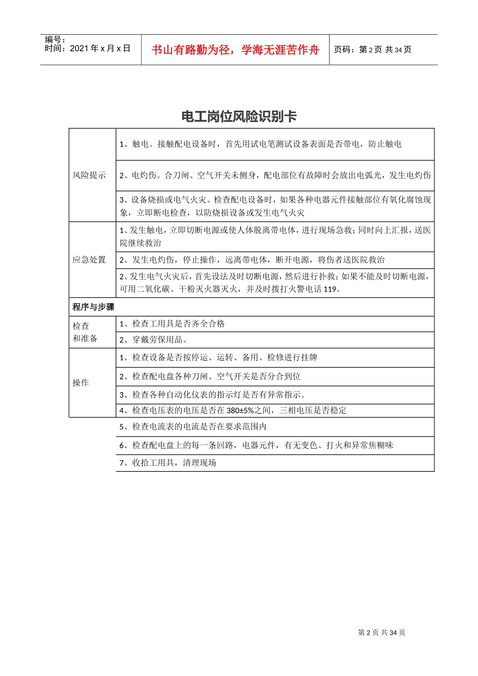 各类风险告知卡(DOC34页)_第2页