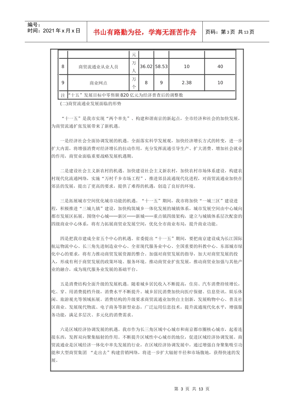 南京市商贸流通业发展第十一个五年规划_第3页
