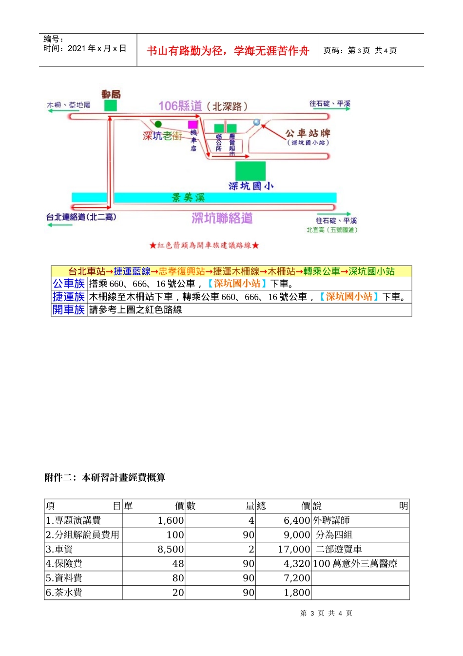 台北县九十一学年度环境教育生态旅游路线规划_第3页