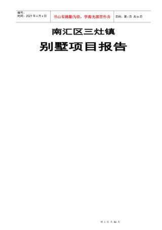 南汇区三灶镇别墅项目报告(1)