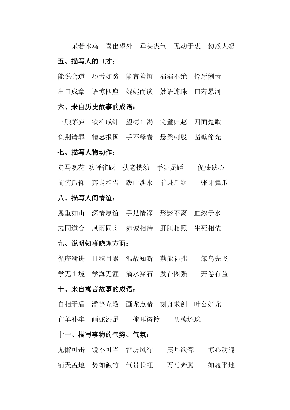 成语归类大全-学生复习用很全_第2页