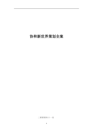 协和新世界策划全方案