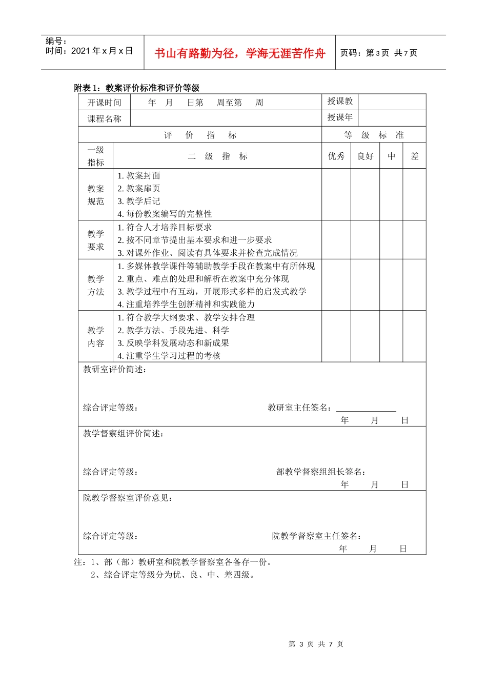 合肥学院教案编写与管理办法_第3页