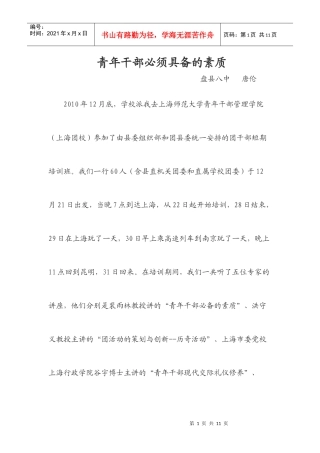 合格团干部必须具备的三大素质