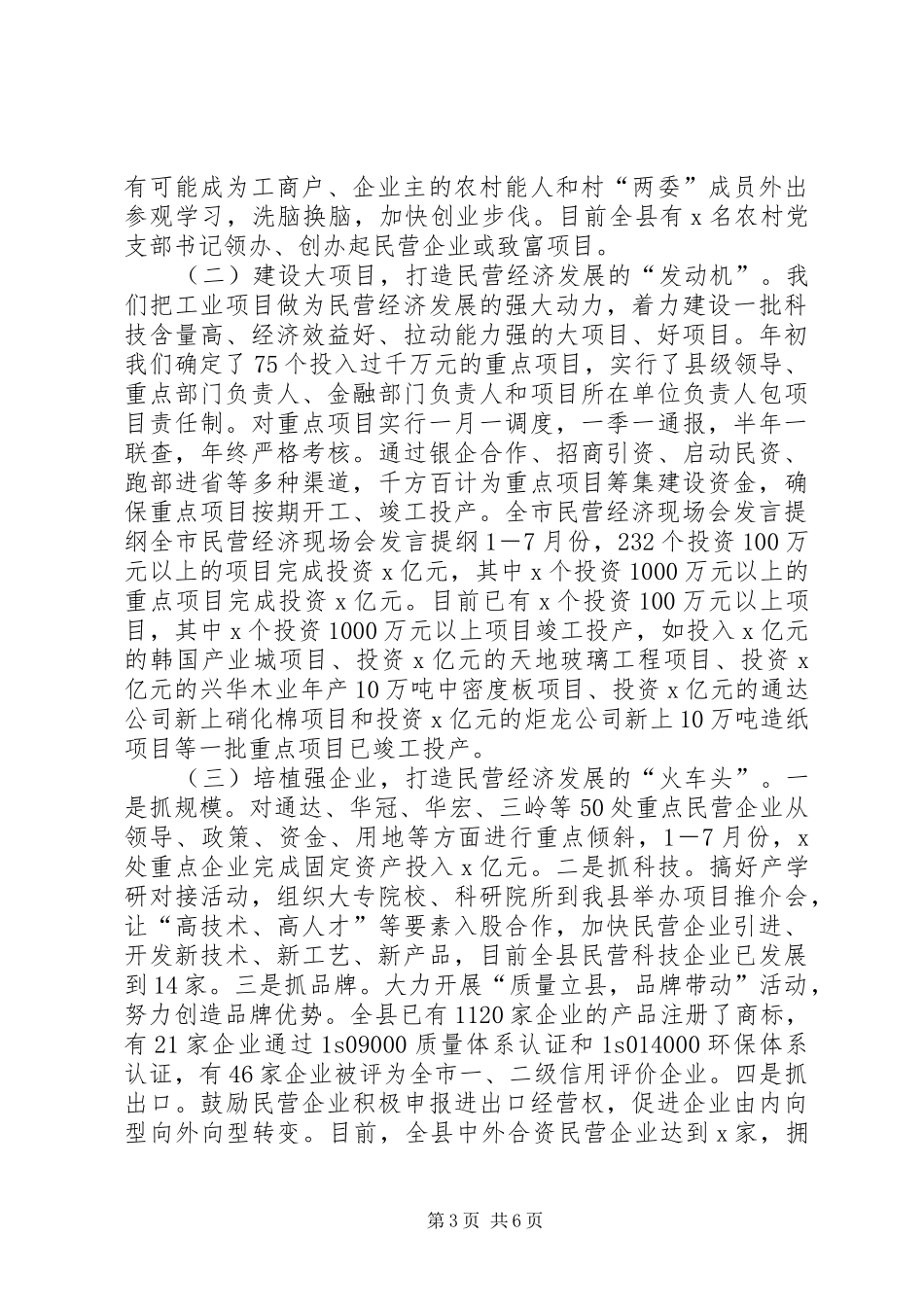 全市民营经济现场会发言提纲材料(10)_第3页