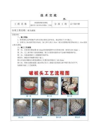 总干渠中桥桩头破除技术交底