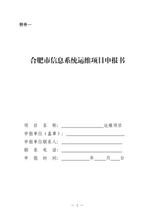 合肥市市级信息系统运维项目预算