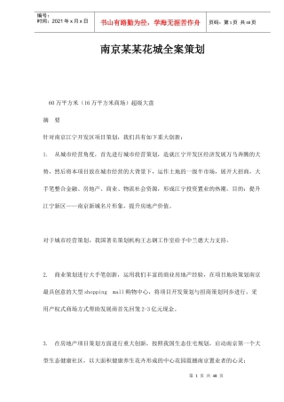 南京某某花城全案策划方案