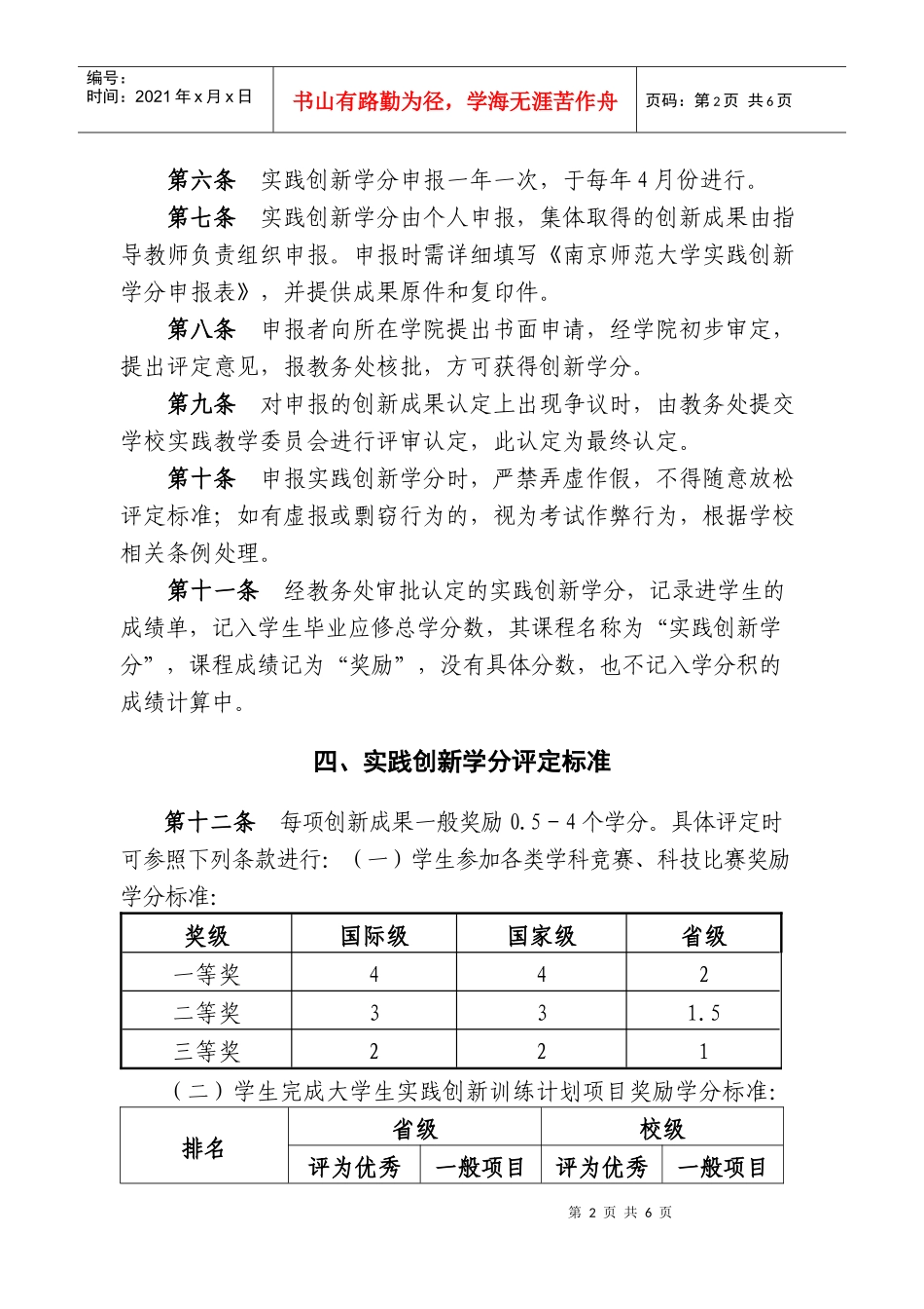 南京师范大学实践创新学分实施细则doc-南京师范大学实践_第2页