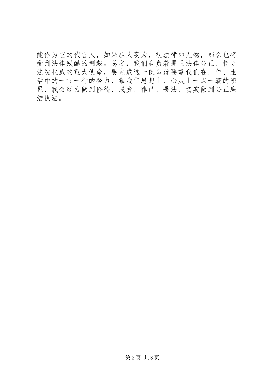 公正廉洁执法发言材料致辞_第3页