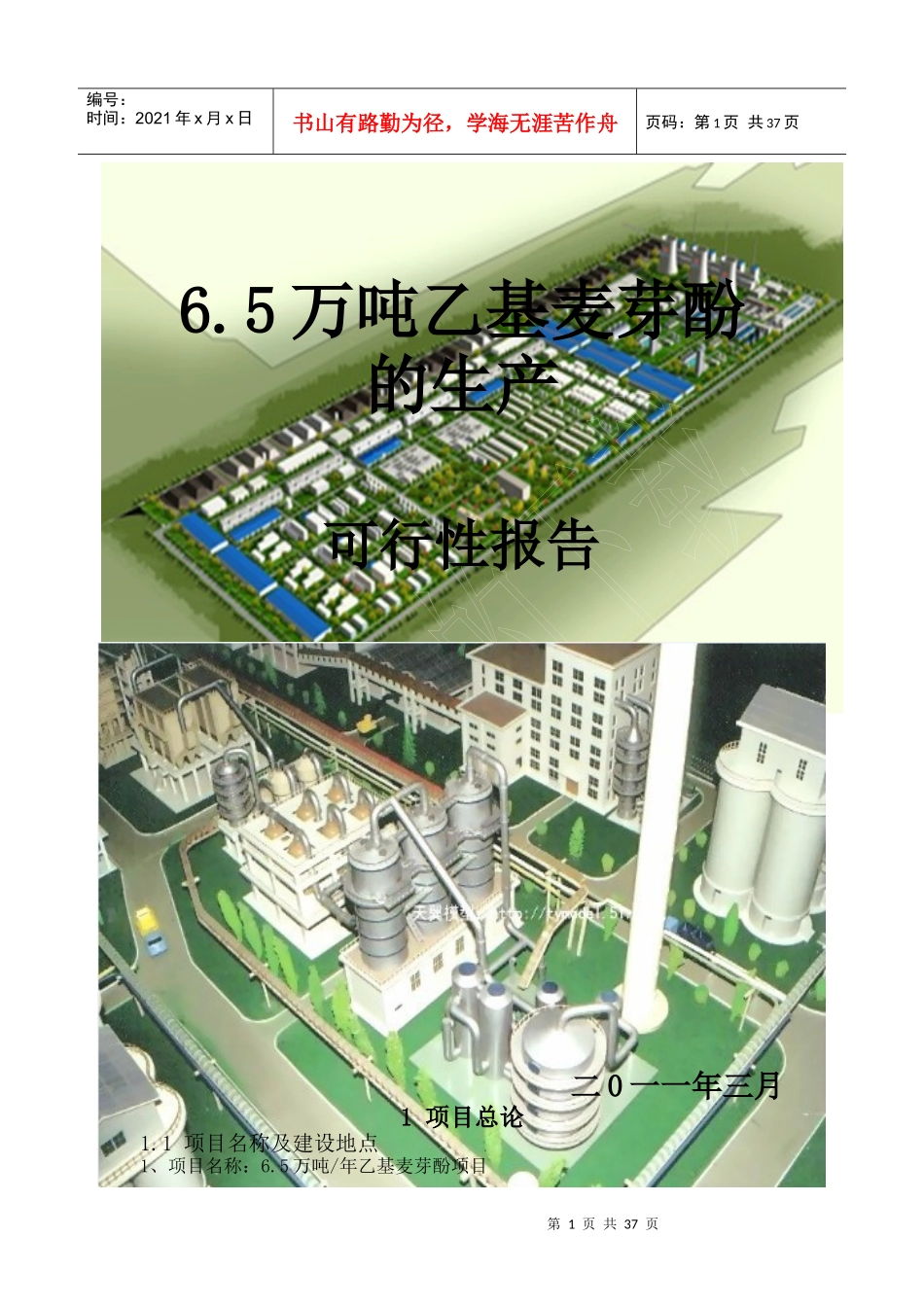 可行性报告6[1]5万吨乙基麦芽酚项目(人家)_第1页