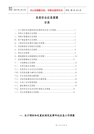 各类安全应急预案