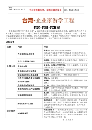 台湾-企业家游学工程