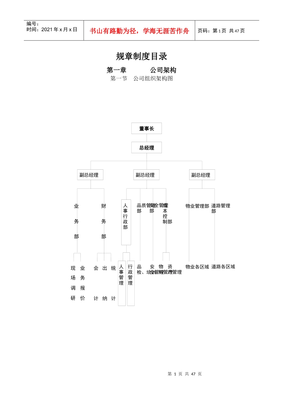 各项管理规章制度(制度手册)_第1页