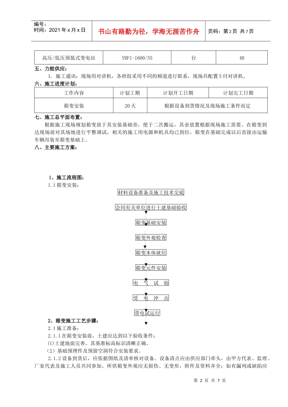 变压器施工指导书_第2页