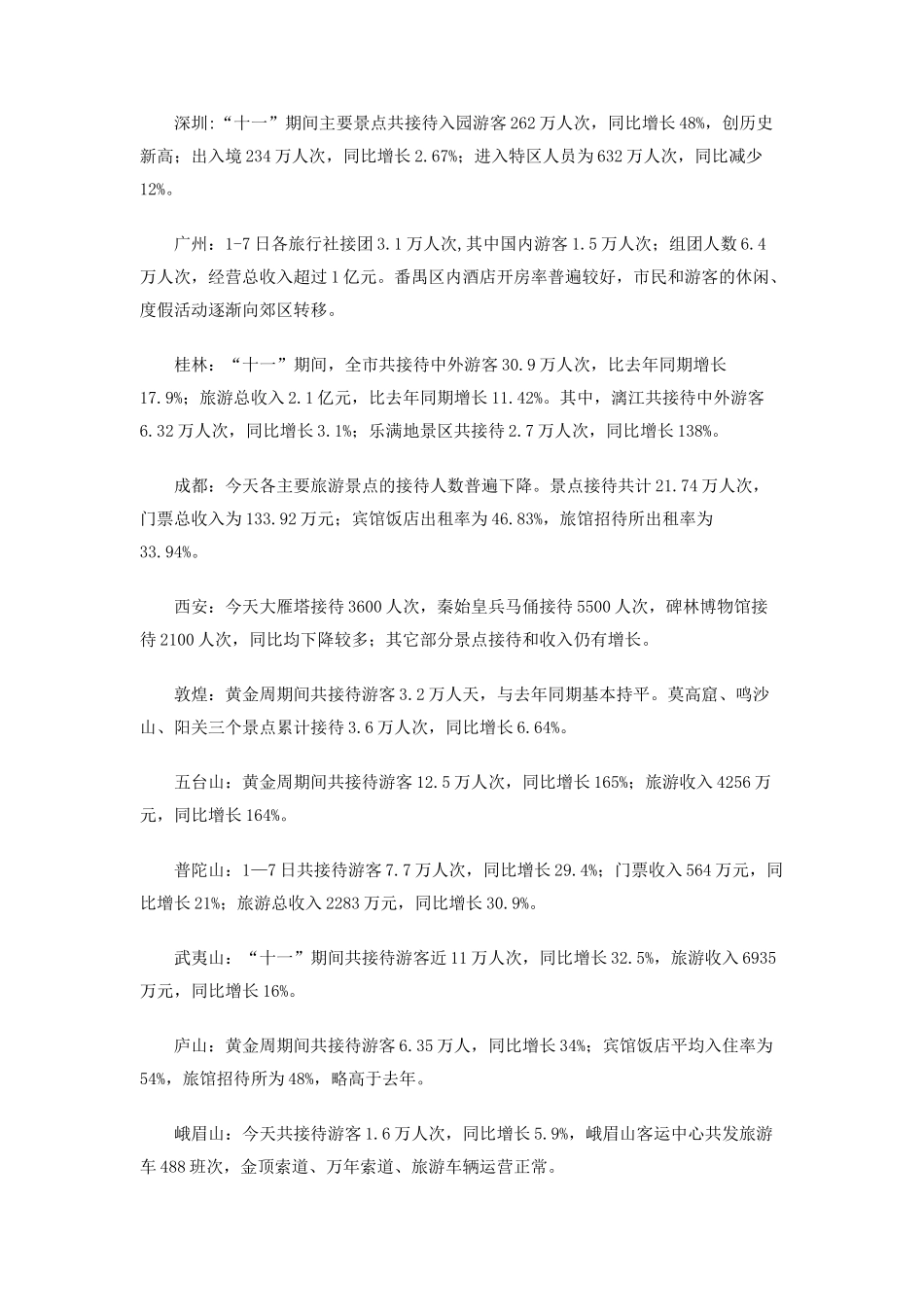 国庆节旅游基本情况汇总_第3页