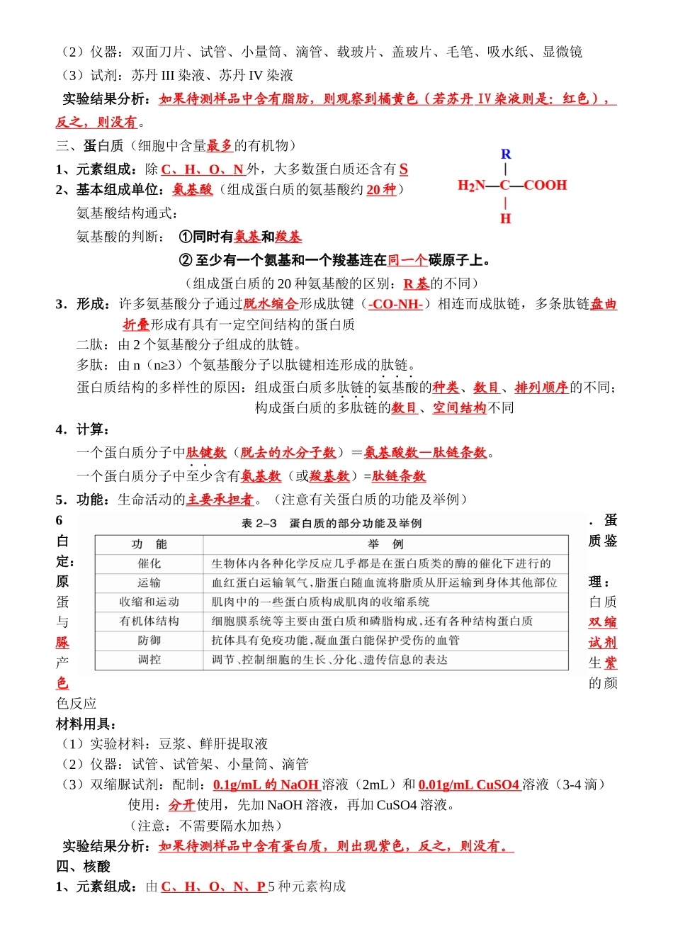 学业水平测试提纲 生物_第3页
