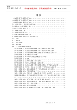 卫星气象数据接收系统数据产品大全