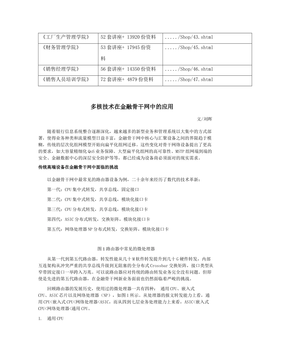 多核技术在金融骨干网中的运用_第2页