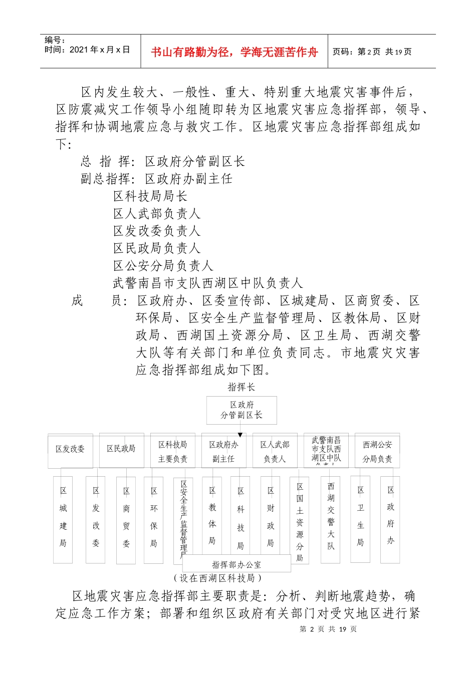 南昌市西湖区地震应急预案_第2页