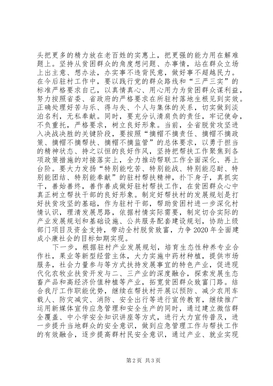 驻村工作队队长兼第一书记XX年主题教育活动发言材料提纲_第2页