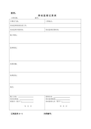 旁站监理记录表