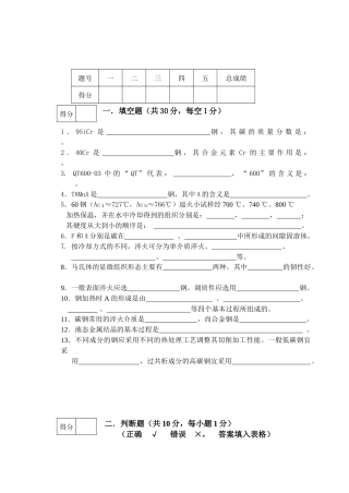 工程材料模拟试卷三