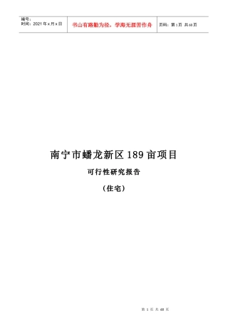 南宁市某项目可行性研究报告