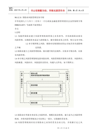台湾保险业风险管理实务手册