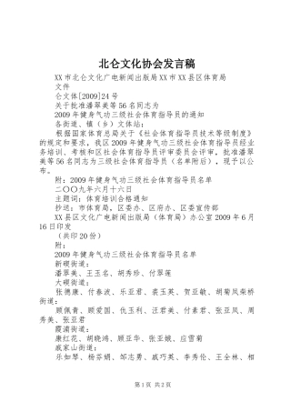北仑文化协会发言稿范文