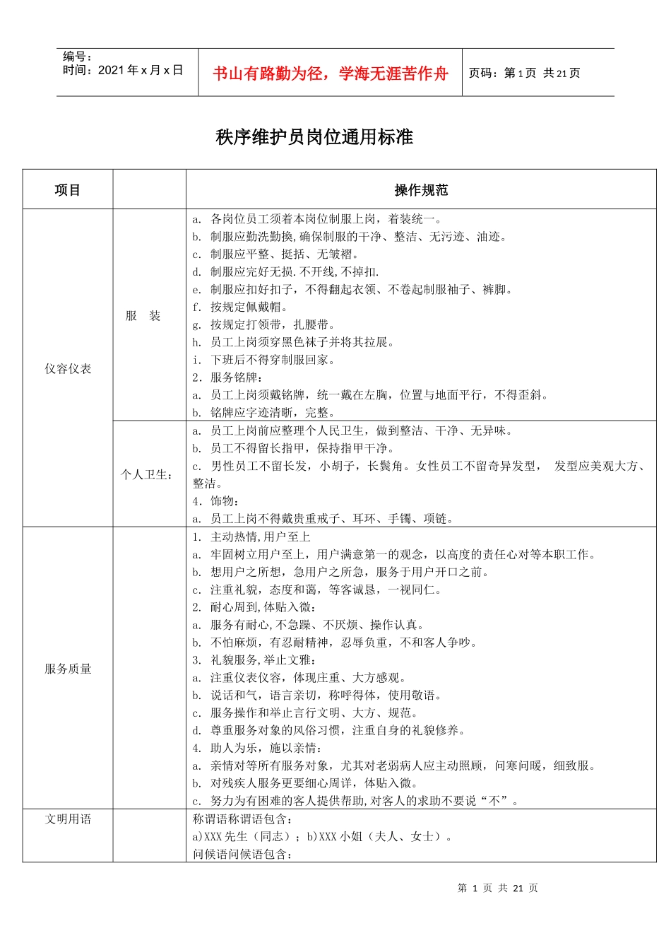 各岗位工作流程(荣鑫)_第1页