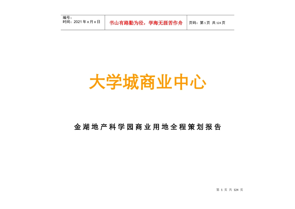 南京江宁大学城商业全程策划报告-优派克斯-106DOC_第1页