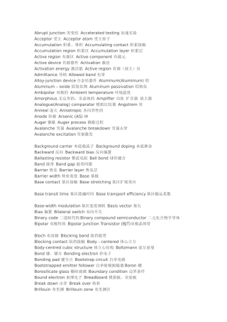 微电子专业词汇