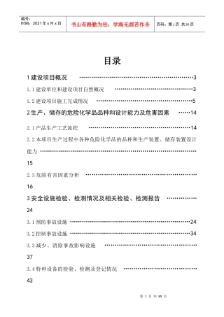 危险化学品项目试生产方案