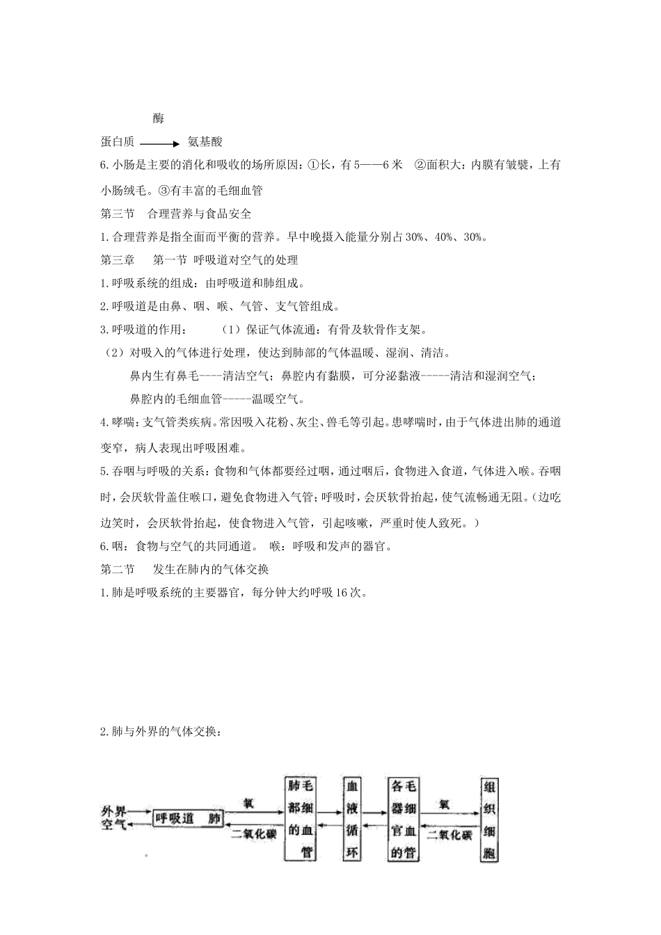 七年级下册生物课程知识点梳理汇总_第3页