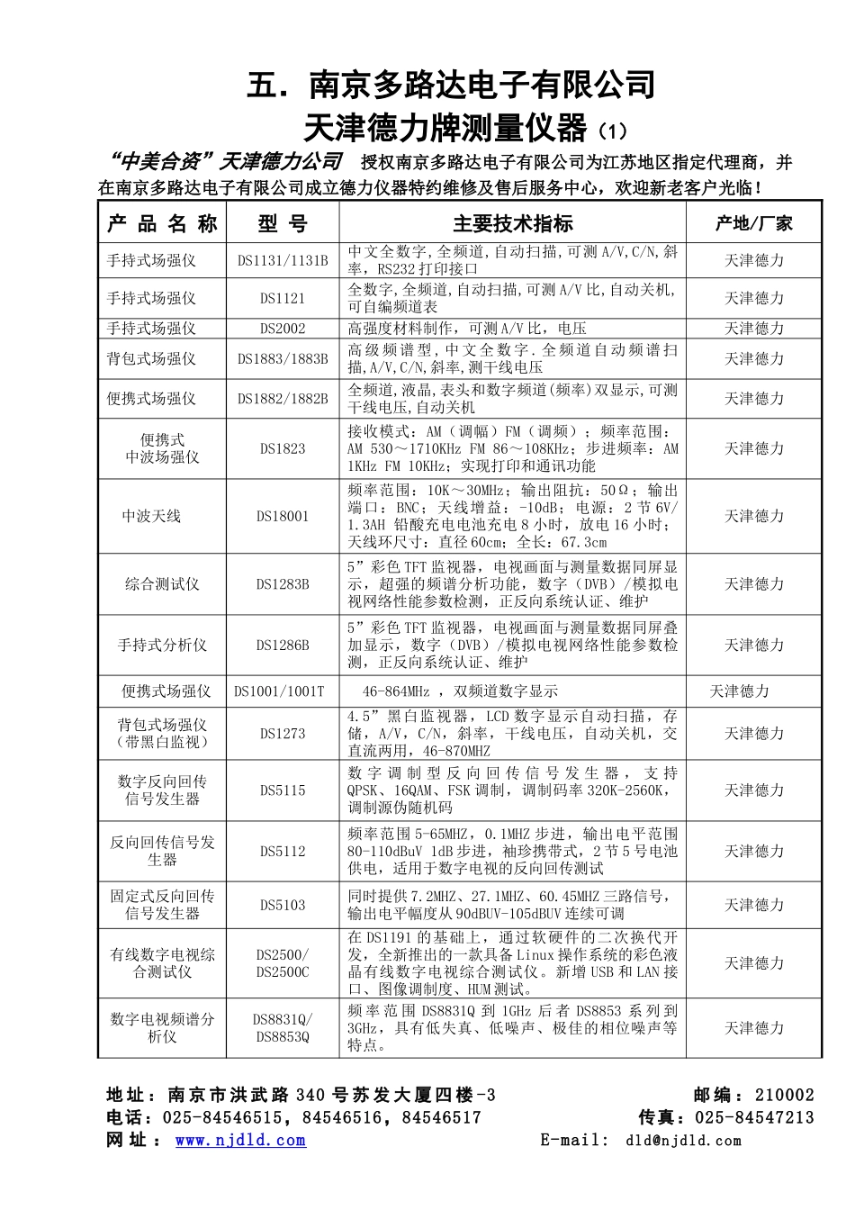 天津市腾文电子有限公司仪器报价表_第1页