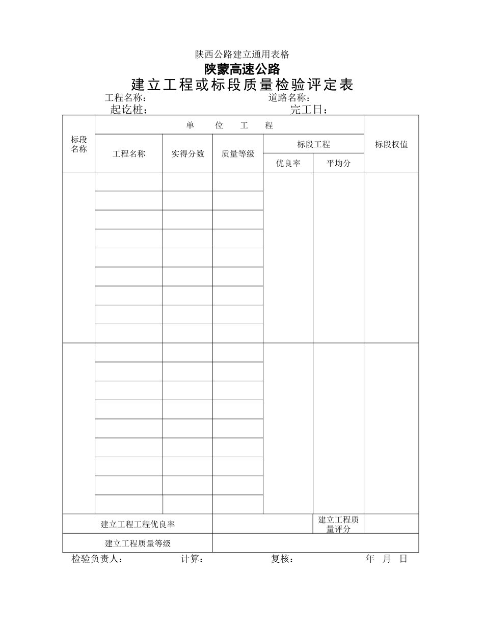 建设项目或标段质量检验评定表_第1页