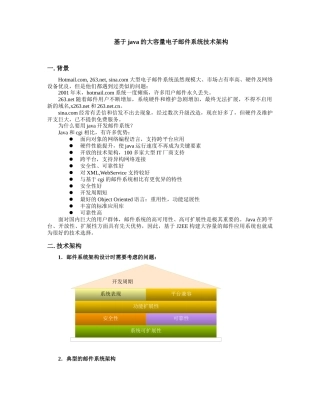 基于java的大容量电子邮件系统技术架构