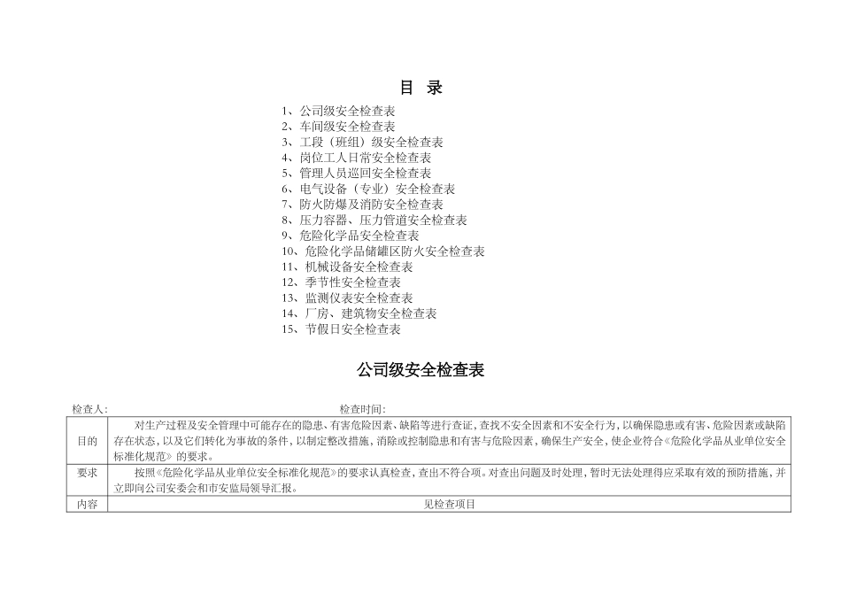 汽车贸易有限公司安全检查表_第1页