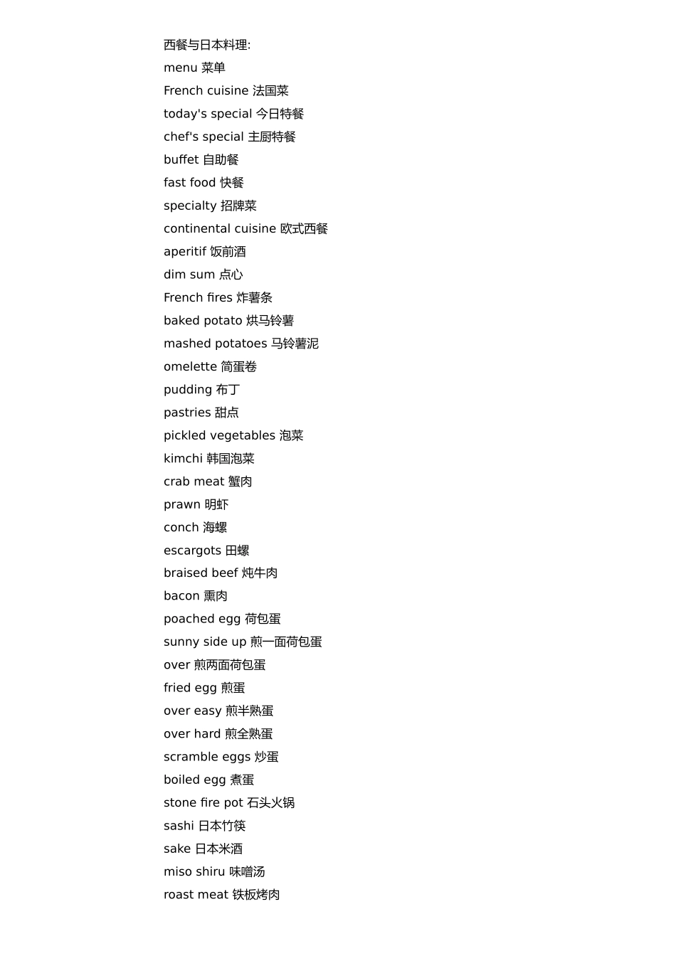 国外饮食必备英文词汇_第3页