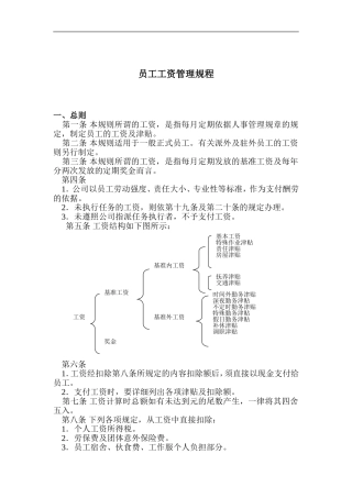 员工工资管理规程