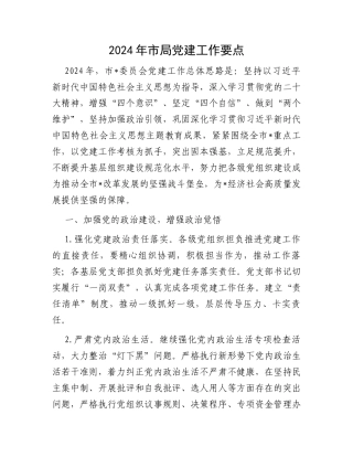 2024年市局党建工作要点