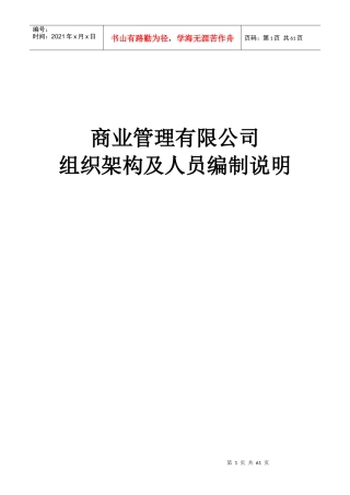 商业运营管理公司人员架构及岗位说明