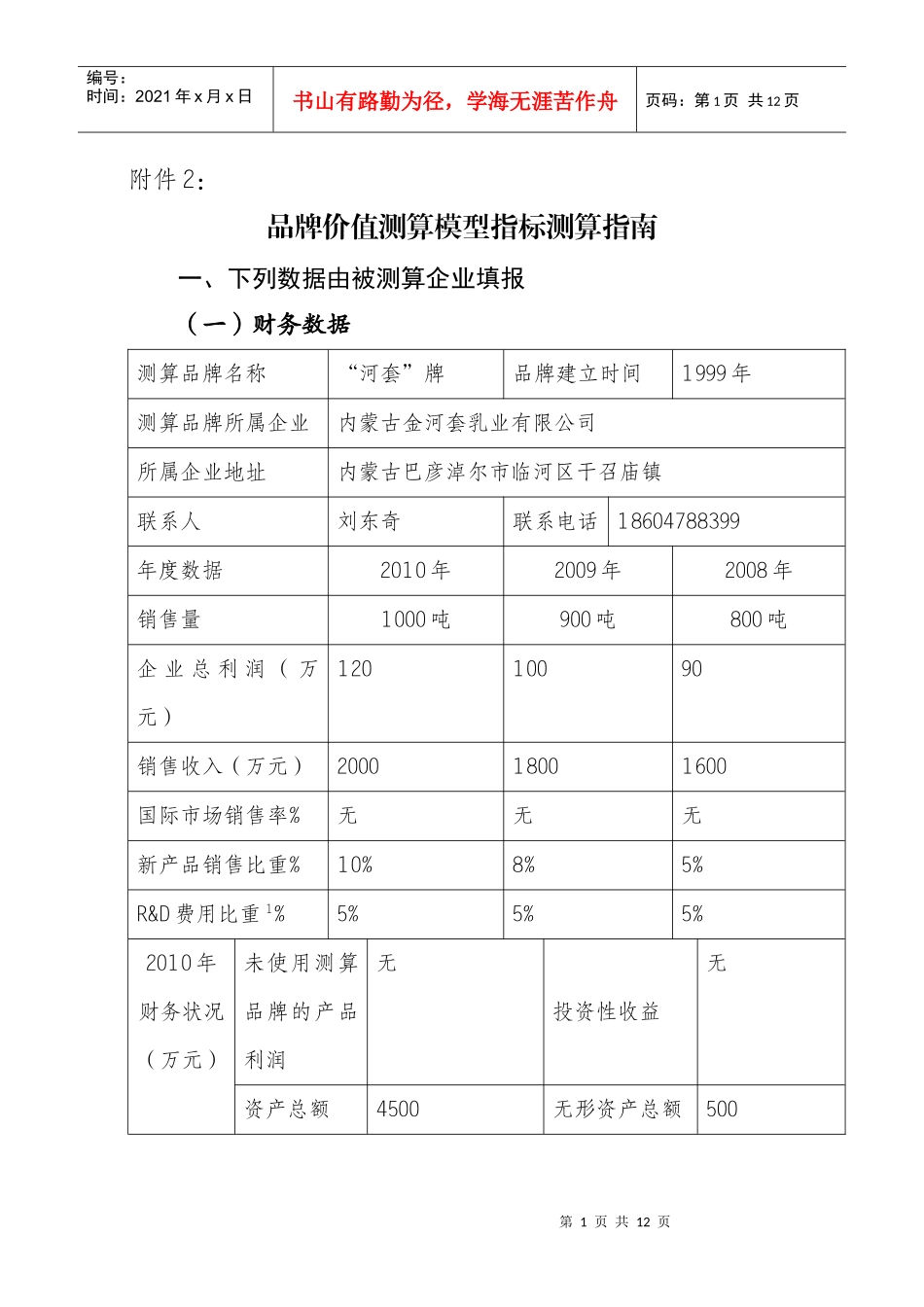 品牌价值测算模型指标测算指南_第1页
