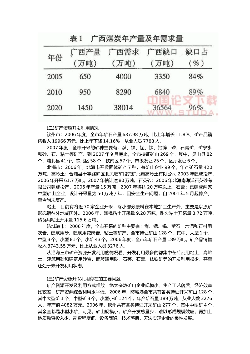 广西北部湾经济区矿产资源现状与问题_第3页