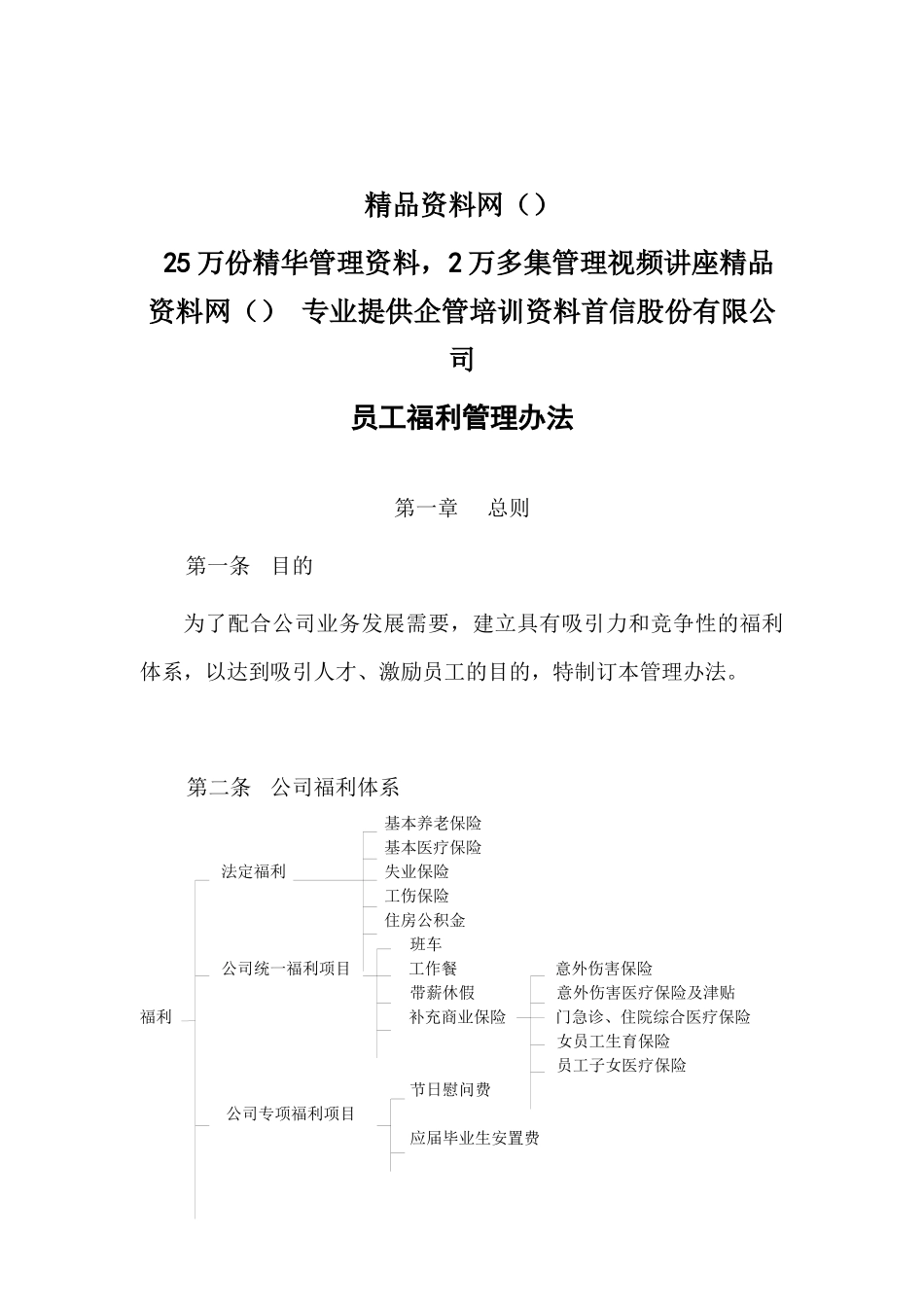 员工福利管理办法（一）_第1页