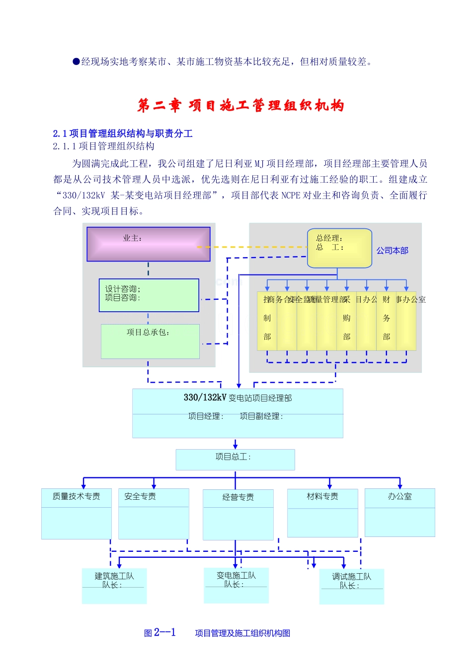 尼日利亚某330kv变电站电气施工组织设计_secret_第3页