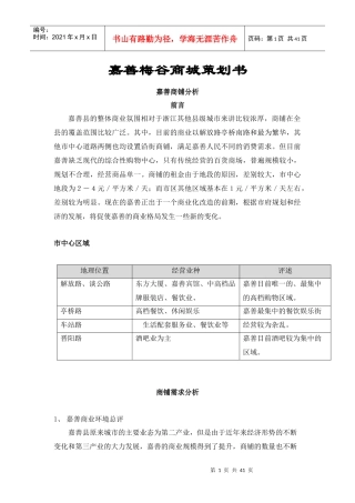 嘉善梅谷商城策划书